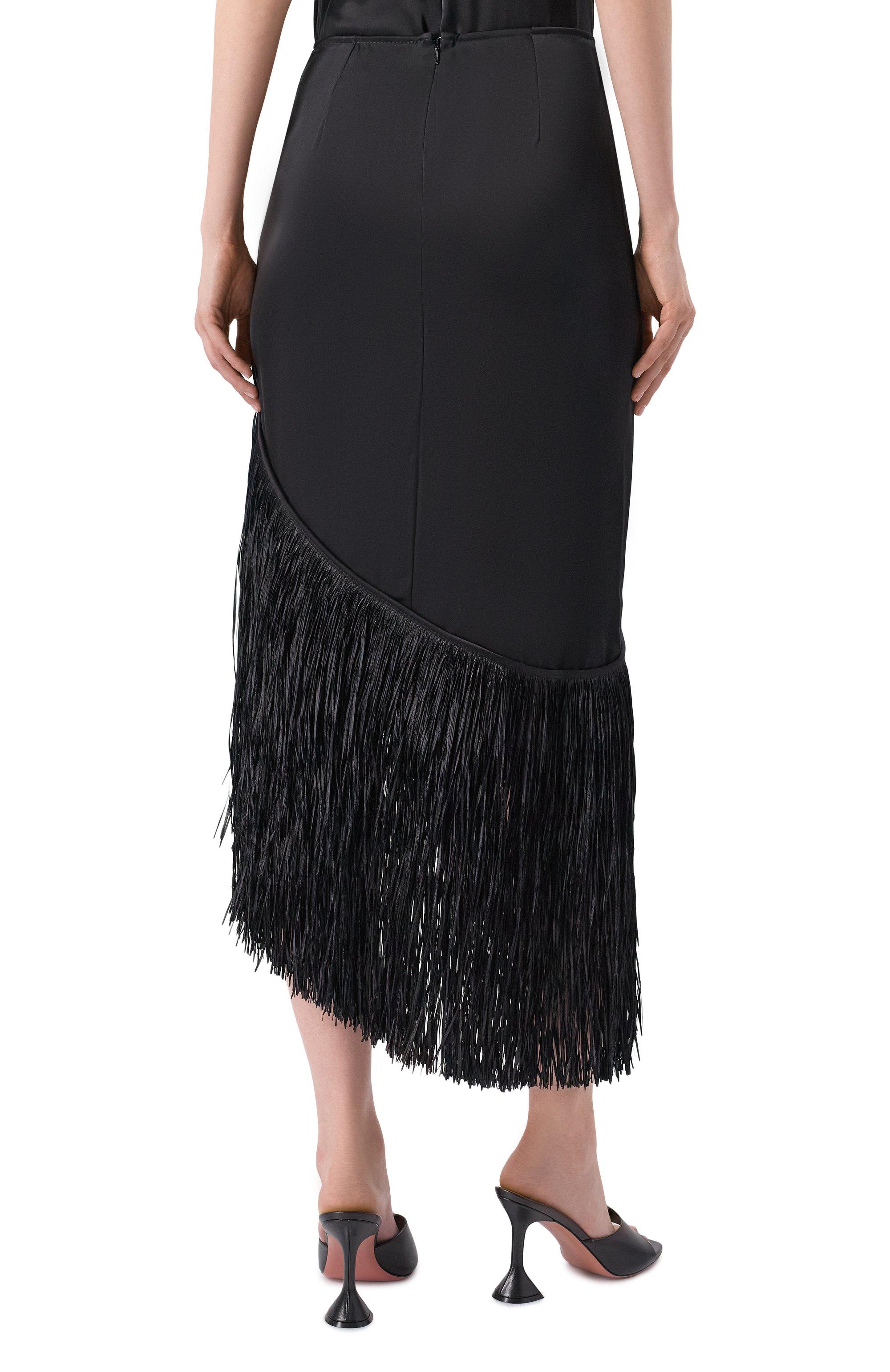 Атласная юбка DAVID KOMA черного цвета по цене 152000 руб., арт. RE25DK81S, фото 4 Атласная юбка DAVID KOMA, арт. RE25DK81S, фото 4