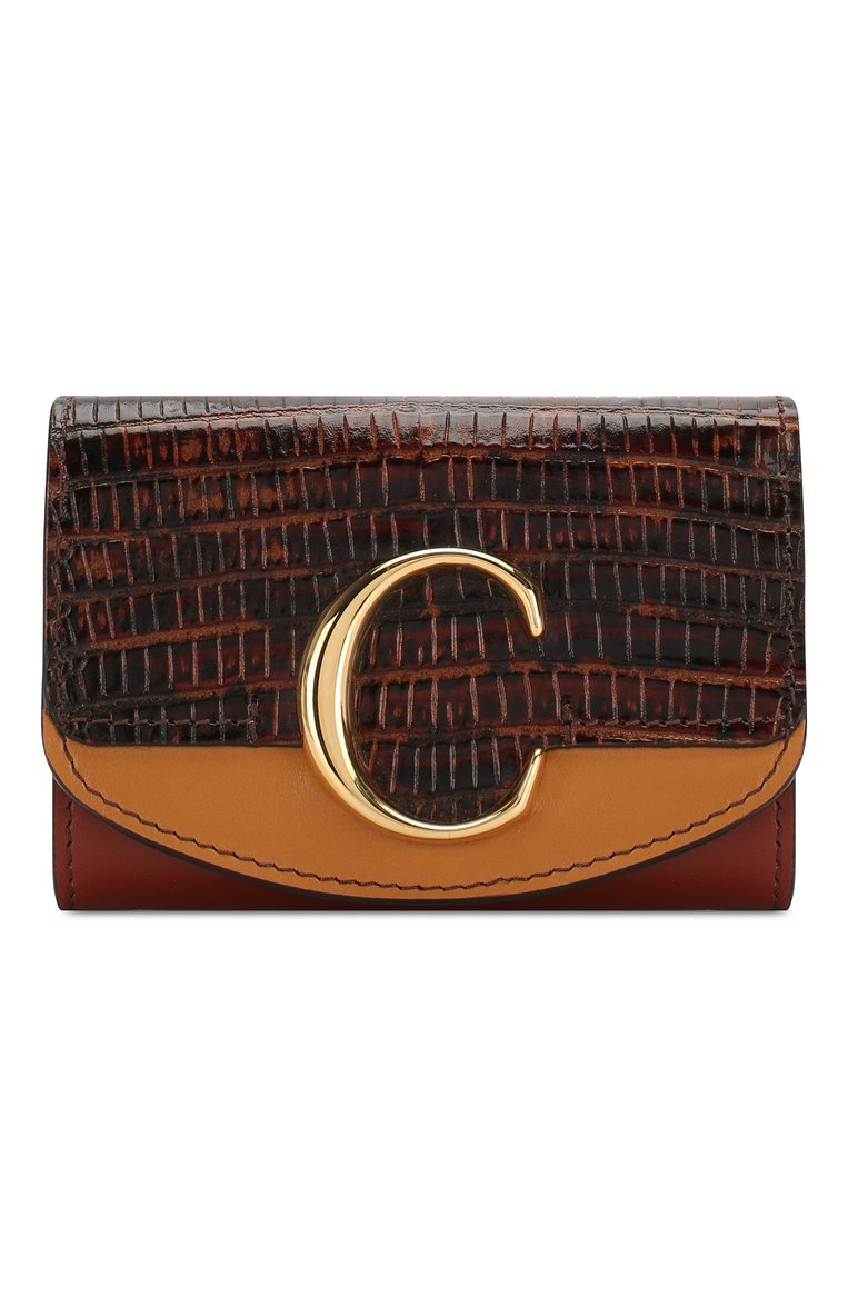 Женские кожаное портмоне chloé c CHLOÉ коричневого цвета, арт. CHC19AP058B53 | Фото 1 (Материал: Натуральная кожа; Нос: Не проставлено)