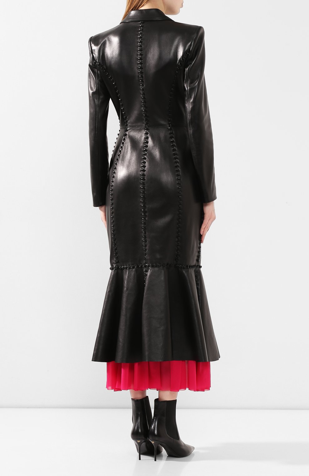 Кожаное пальто ALEXANDER MCQUEEN, арт. 610866/Q5ACY, фото 4