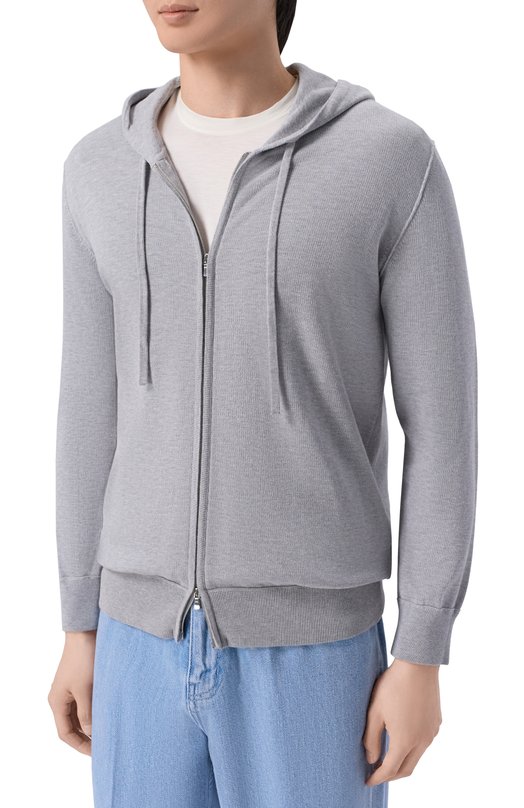 Хлопковый кардиган Andrea Campagna M5426-8025 Серый  M5426-8025 Фото 3