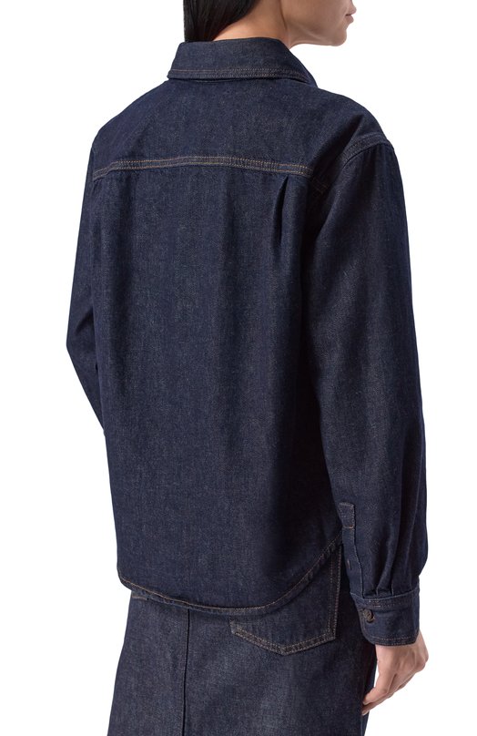 Джинсовая рубашка Frame Denim 7036216/THE P0LISHED SHIRT Синий  7036216/THE P0LISHED SHIRT Фото 4