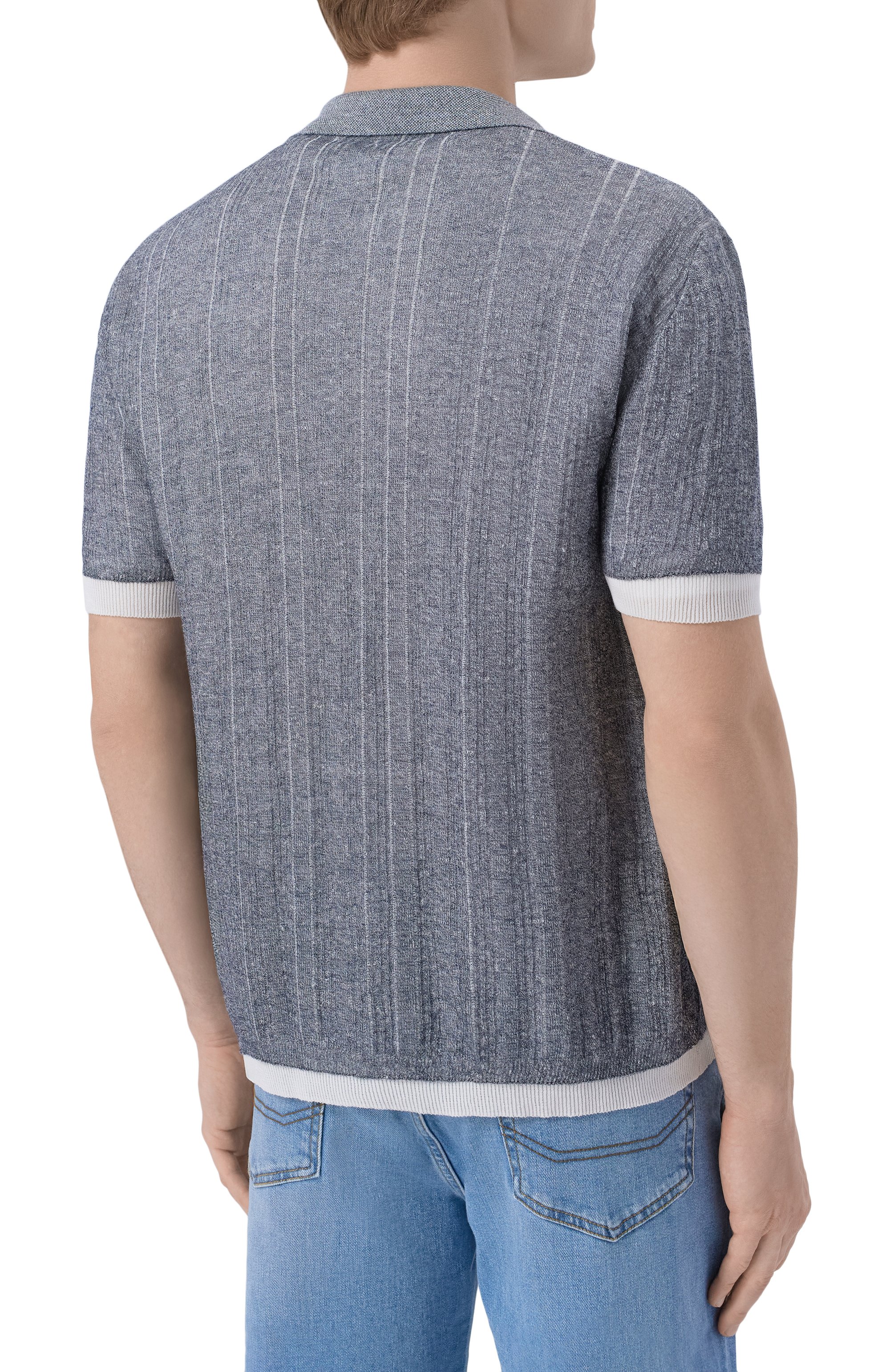 Рубашка изо льна и хлопка BRIONI серого цвета по цене 206500 руб., арт. UMQA0L/PDK12, фото 4 Рубашка изо льна и хлопка BRIONI, арт. UMQA0L/PDK12, фото 4