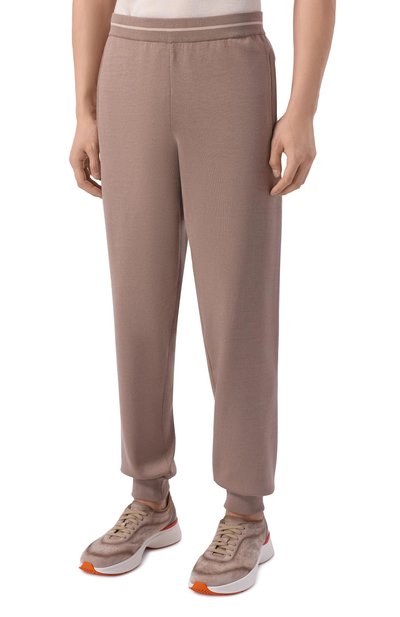 Джоггеры из хлопка и шелка MVST темно-бежевого цвета по цене 198000 руб., арт. M26.CSM.K421/M0142-C0TT0N/SILK, фото 3 Джоггеры из хлопка и шелка MVST, арт. M26.CSM.K421/M0142-C0TT0N/SILK, фото 3