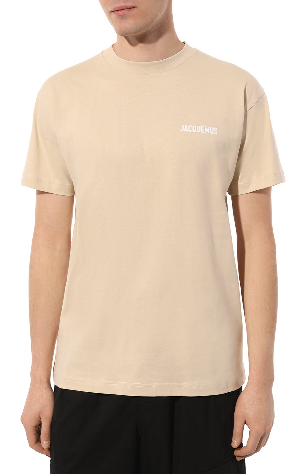 Хлопковая футболка JACQUEMUS бежевого цвета по цене 11350 руб., арт. 21H/216JS207-2480, фото 3 Хлопковая футболка JACQUEMUS, арт. 21H/216JS207-2480, фото 3