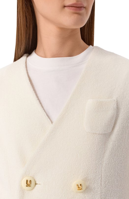 Хлопковый жакет Undercover UP1F1103 Кремовый  UP1F1103 Фото 5