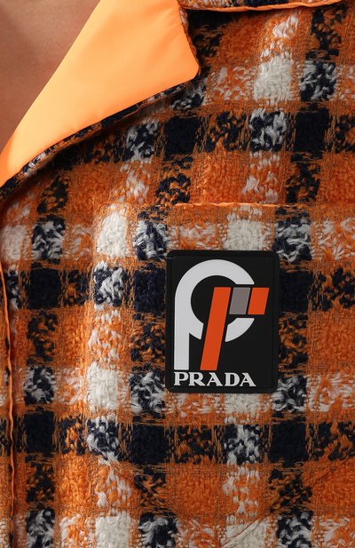 Шерстяной жакет в клетку с отложным воротником PRADA, арт. P558G-1SQ0-F0049, фото 5