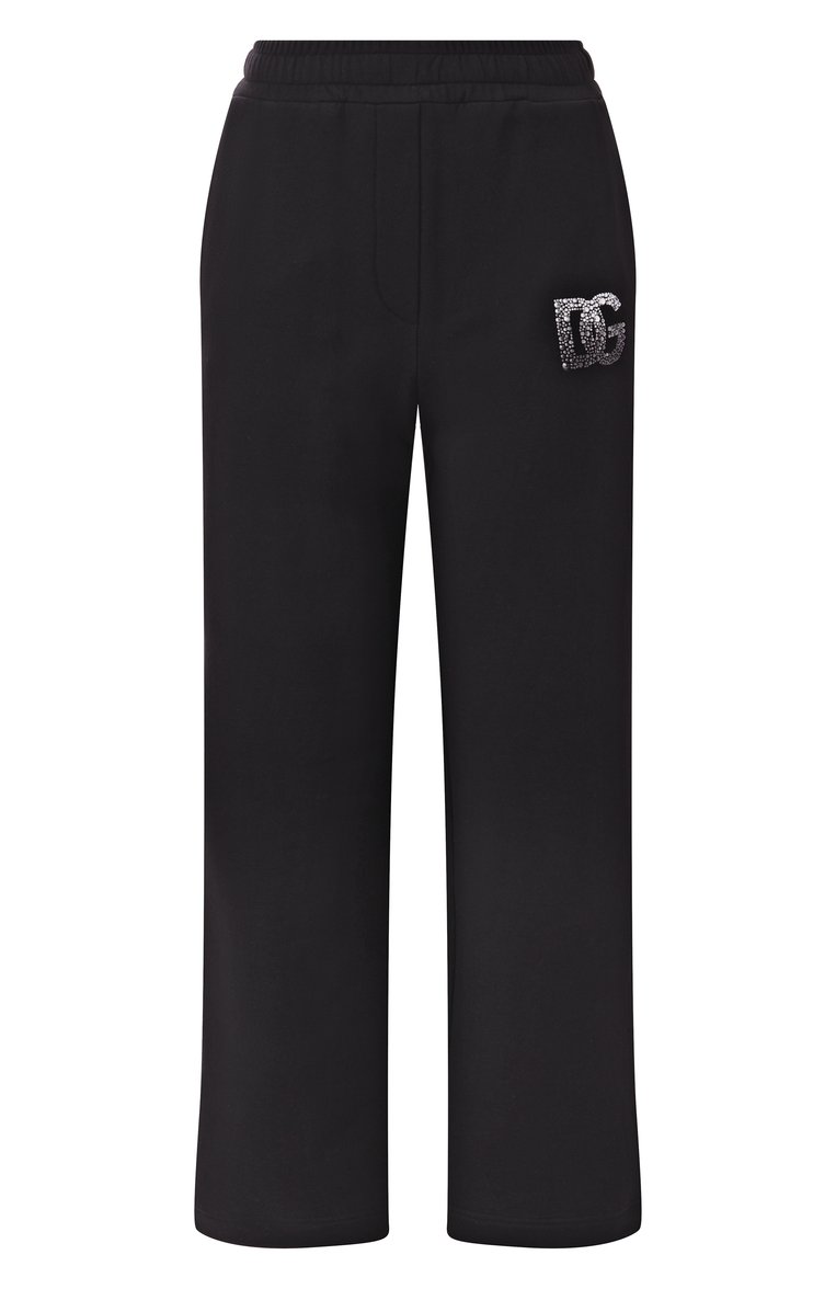 Женские хлопковые брюки DOLCE & GABBANA черного цвета, арт. FTC91Z/GDCXW | Фото 1 (Кросс-КТ: костюм; Силуэт Ж (брюки и джинсы): Прямые; Стили: Кэжуэл; Женское Кросс-КТ: Брюки-одежда; Материал внешний: Хлопок; Длина (брюки, джинсы): Стандартные; Размерность: Идёт в размер; Автоматизация ТО: Проставлено; Автоматизация состава: Проставлено)