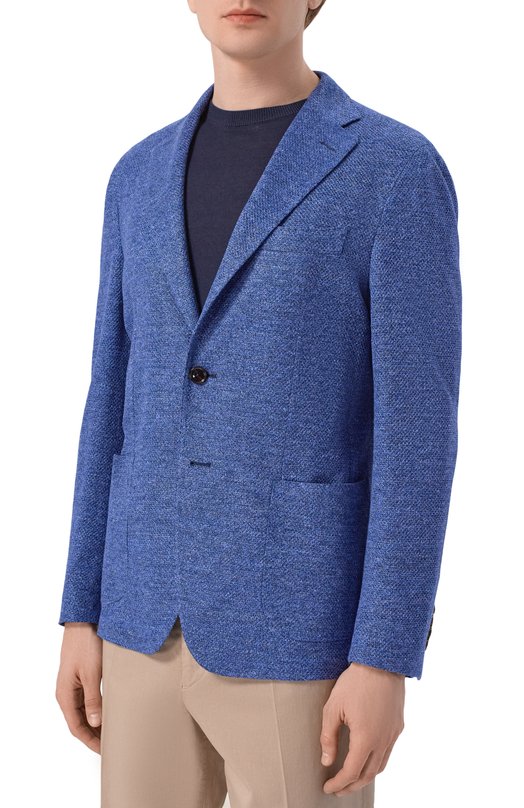 Льняной пиджак Andrea Campagna BIELLA/EE130 Синий  BIELLA/EE130 Фото 3