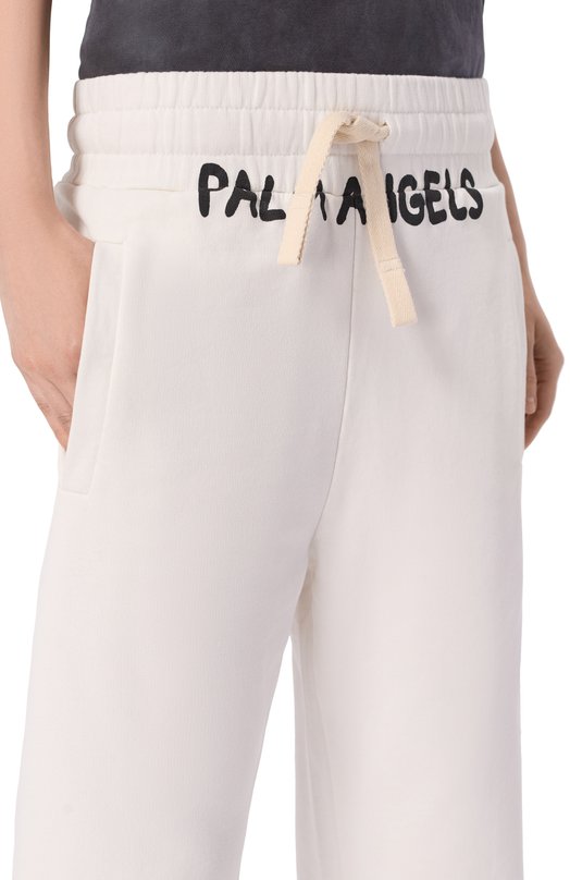 Хлопковые брюки Palm Angels PWCH029S26FLE002 Белый  PWCH029S26FLE002 Фото 5
