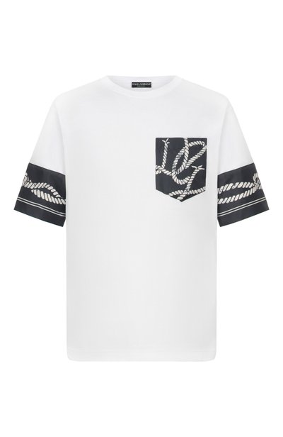 Мужская футболка из хлопка и шелка DOLCE & GABBANA, арт. G8SB2T/G7QKH