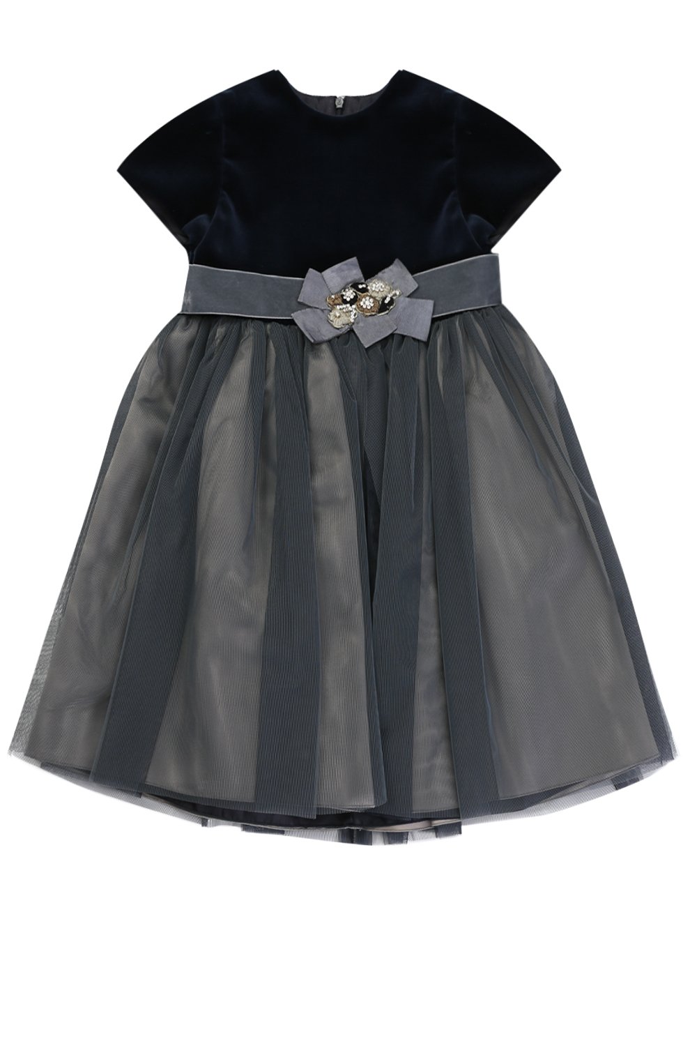 Многослойное платье с поясом на завышенной талии и бантом с декором CAF, арт. 315-VL/6A-8A, фото 1