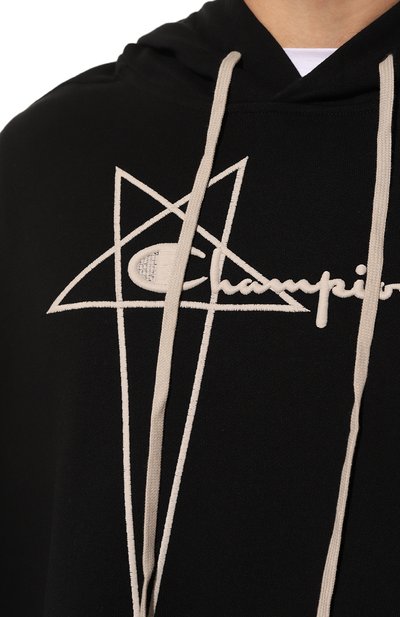 Хлопковое худи rick owens x champion RICK OWENS, арт. CM02C9402/CHFE, фото 5