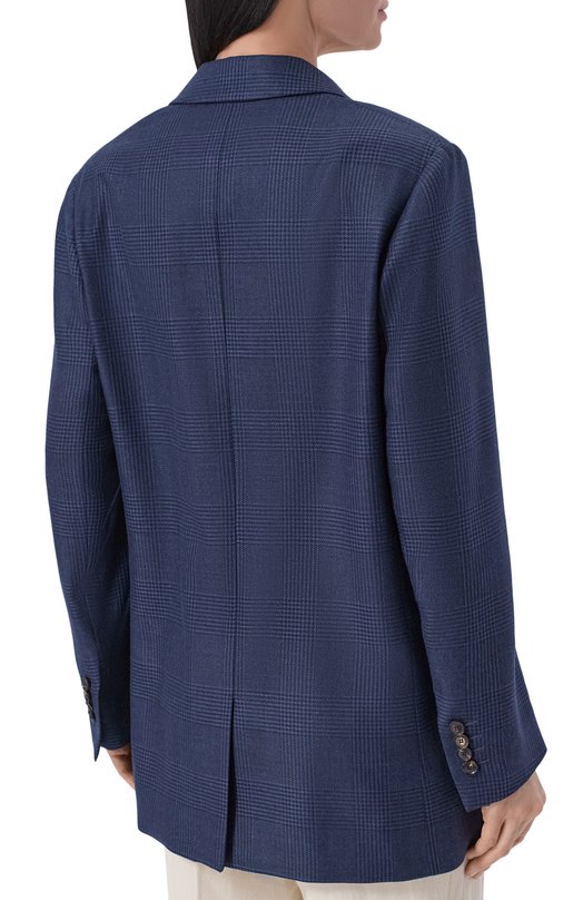 Жакет из кашемира и шелка Kiton D54501K0997G Синий  D54501K0997G Фото 4