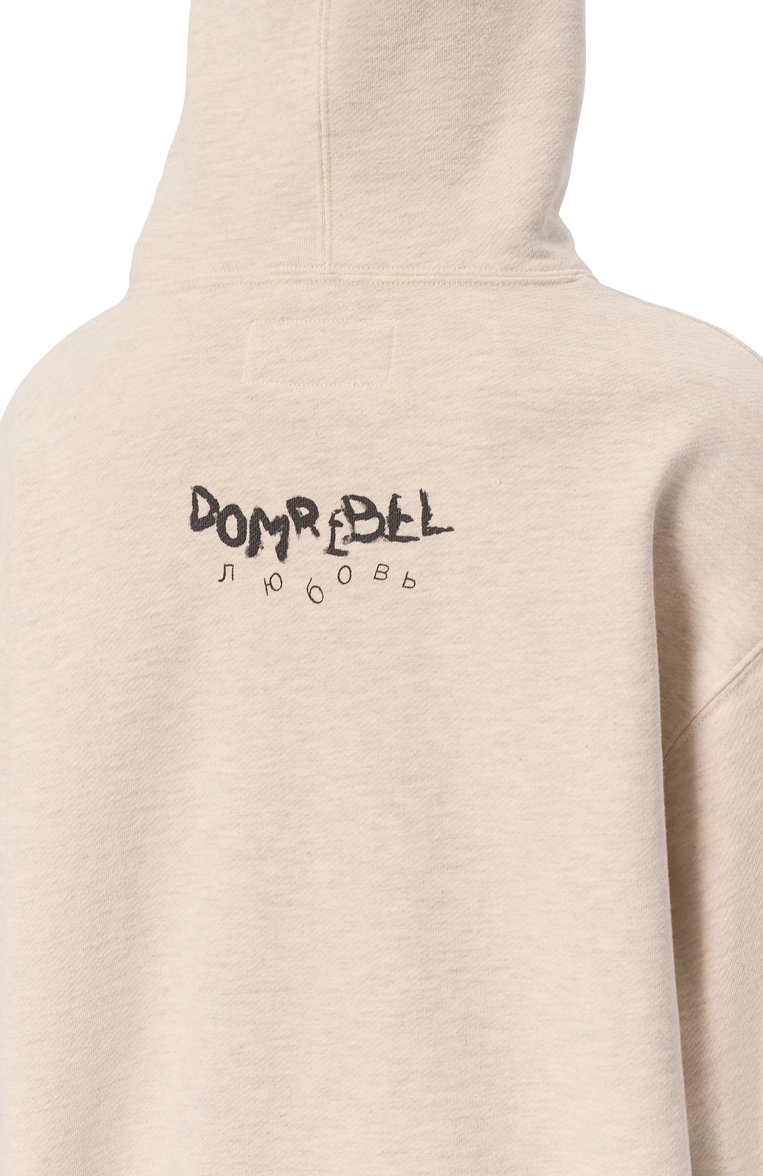 Женский хлопковое худи DOMREBEL светло-бежевого цвета, арт. M0NEY TEARS/H00DIE | Фото 5 (Рукава: Длинные; Длина (для топов): Стандартные; Материал внешний: Хлопок; Стили: Кэжуэл; Женское Кросс-КТ: Худи-одежда)
