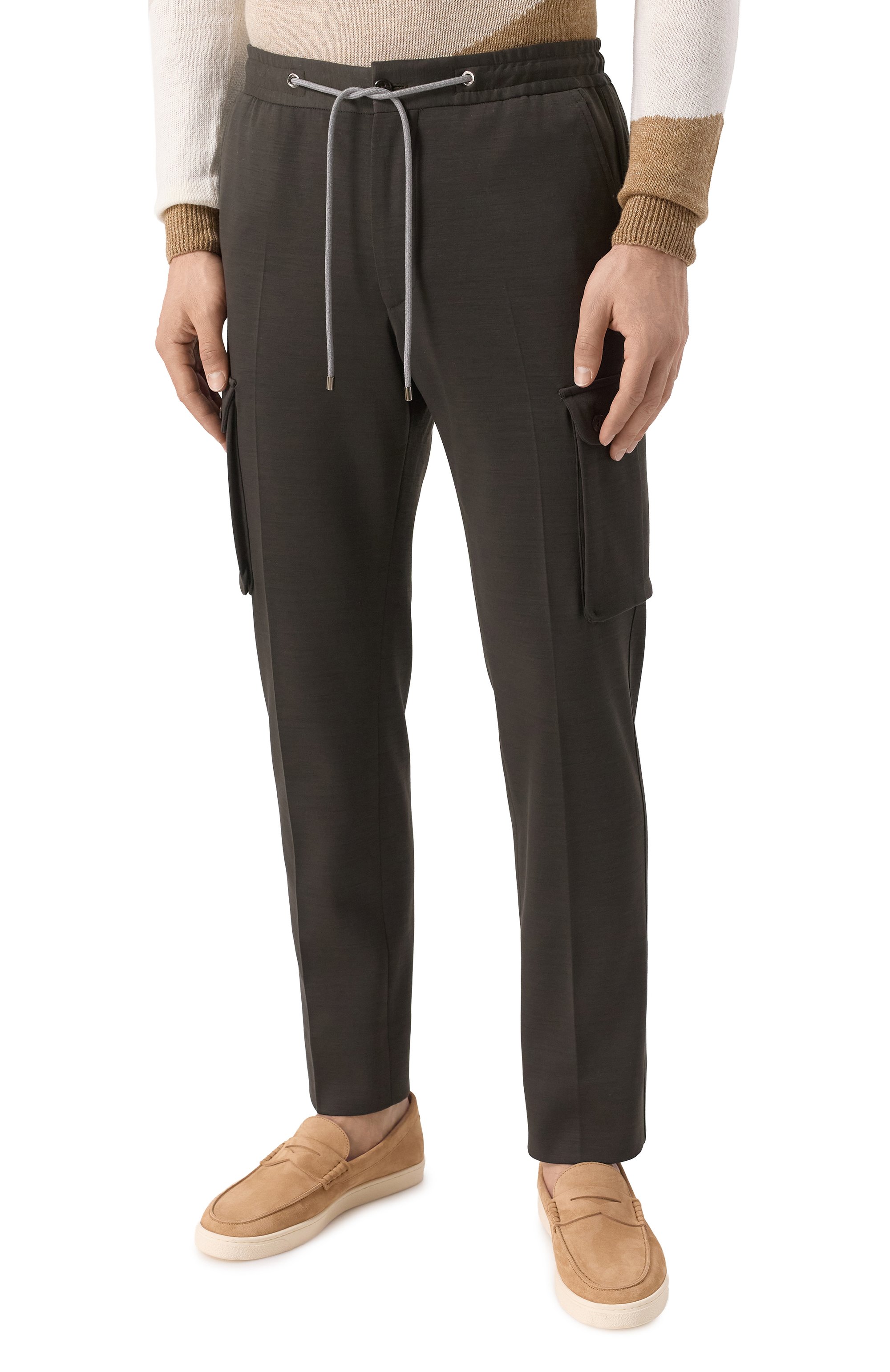 Брюки-карго из шерсти и хлопка CORNELIANI, арт. 254L14-2518800, фото 3