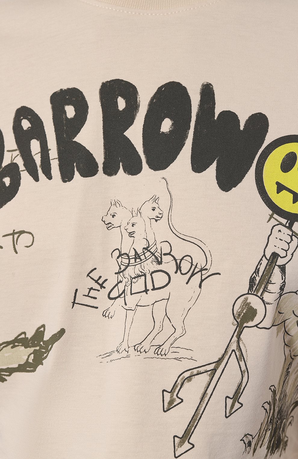 Хлопковая футболка BARROW кремового цвета по цене 12950 руб., арт. S4BWW0TH128, фото 5 Хлопковая футболка BARROW, арт. S4BWW0TH128, фото 5