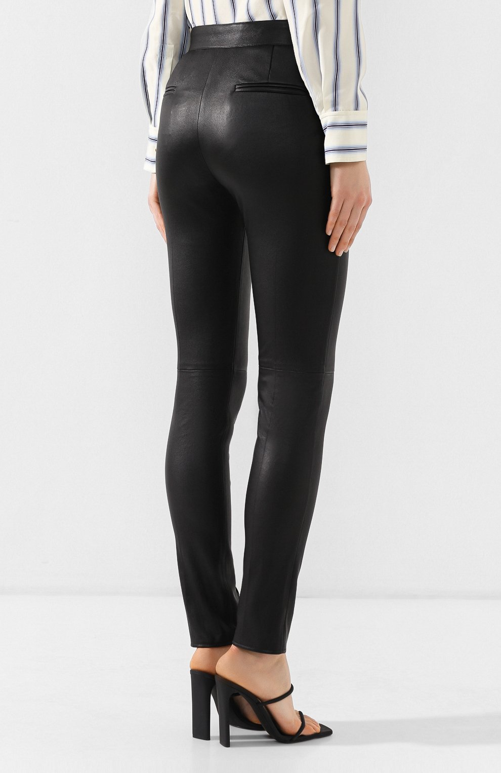 Кожаные брюки VALENTINO, арт. RB3NF00U45H, фото 4