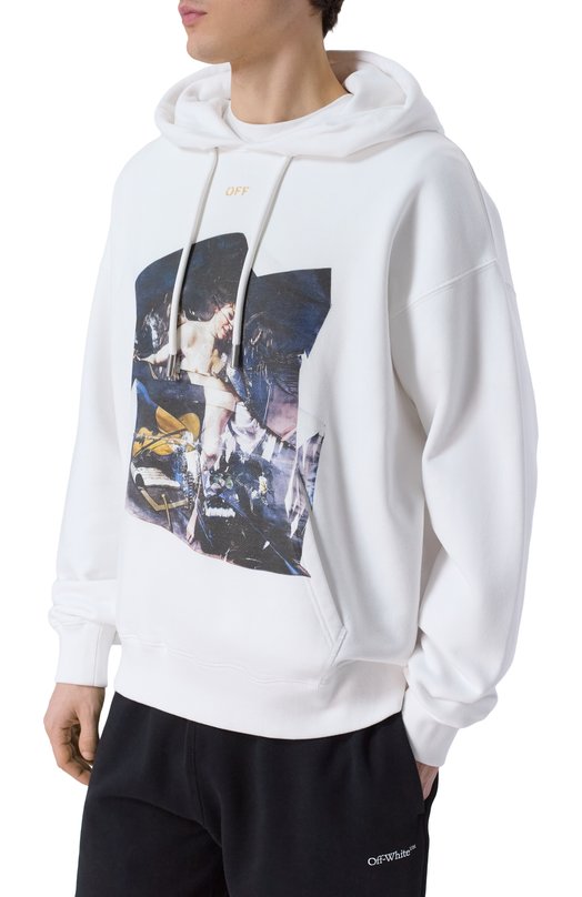 Хлопковое худи Off-White 0MBB085F25FLE00W Белый  0MBB085F25FLE00W Фото 3
