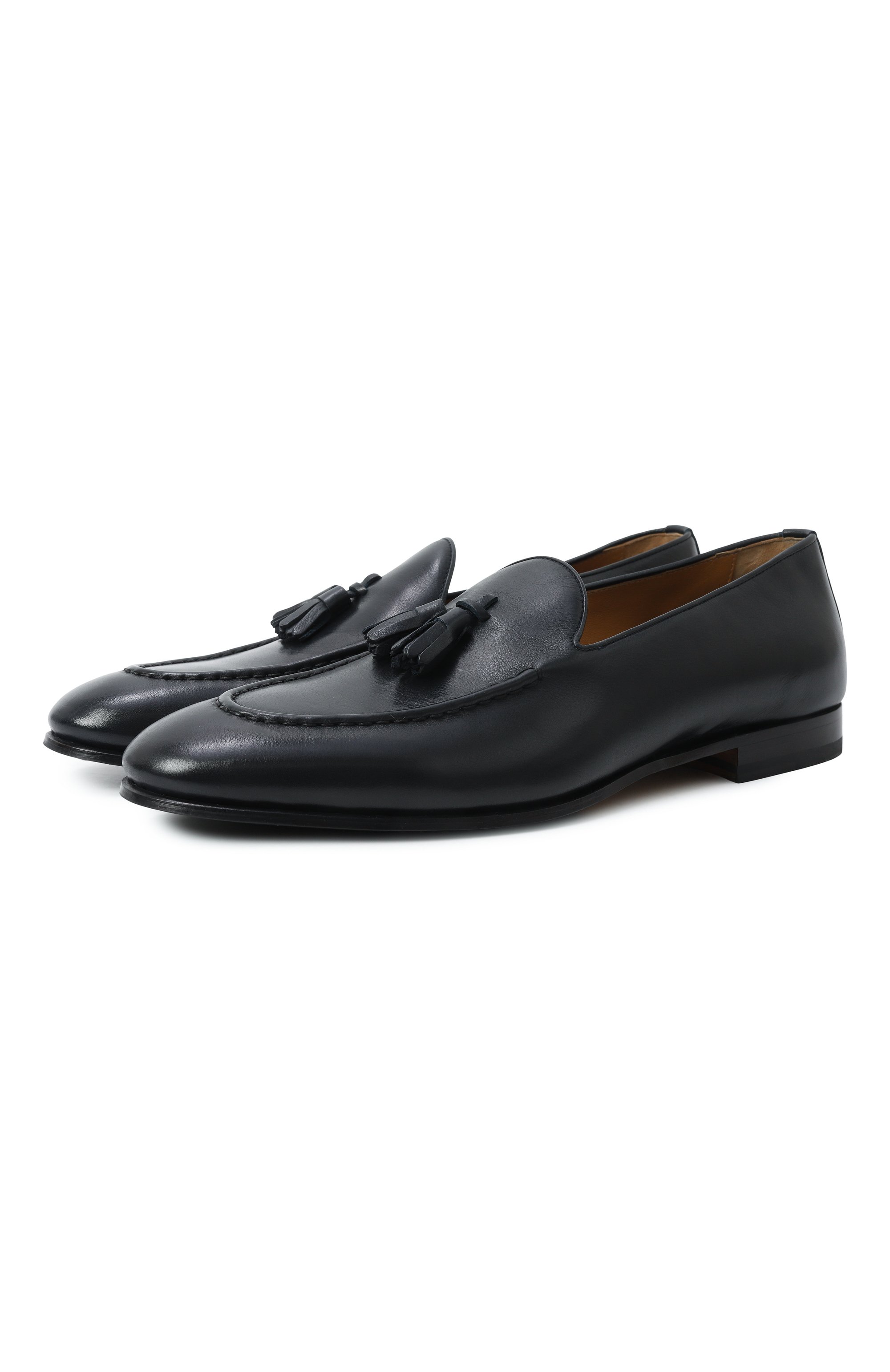 Кожаные лоферы KITON темно-синего цвета по цене 157500 руб., арт. USSA083N0114302, фото 1 Кожаные лоферы KITON, арт. USSA083N0114302, фото 1