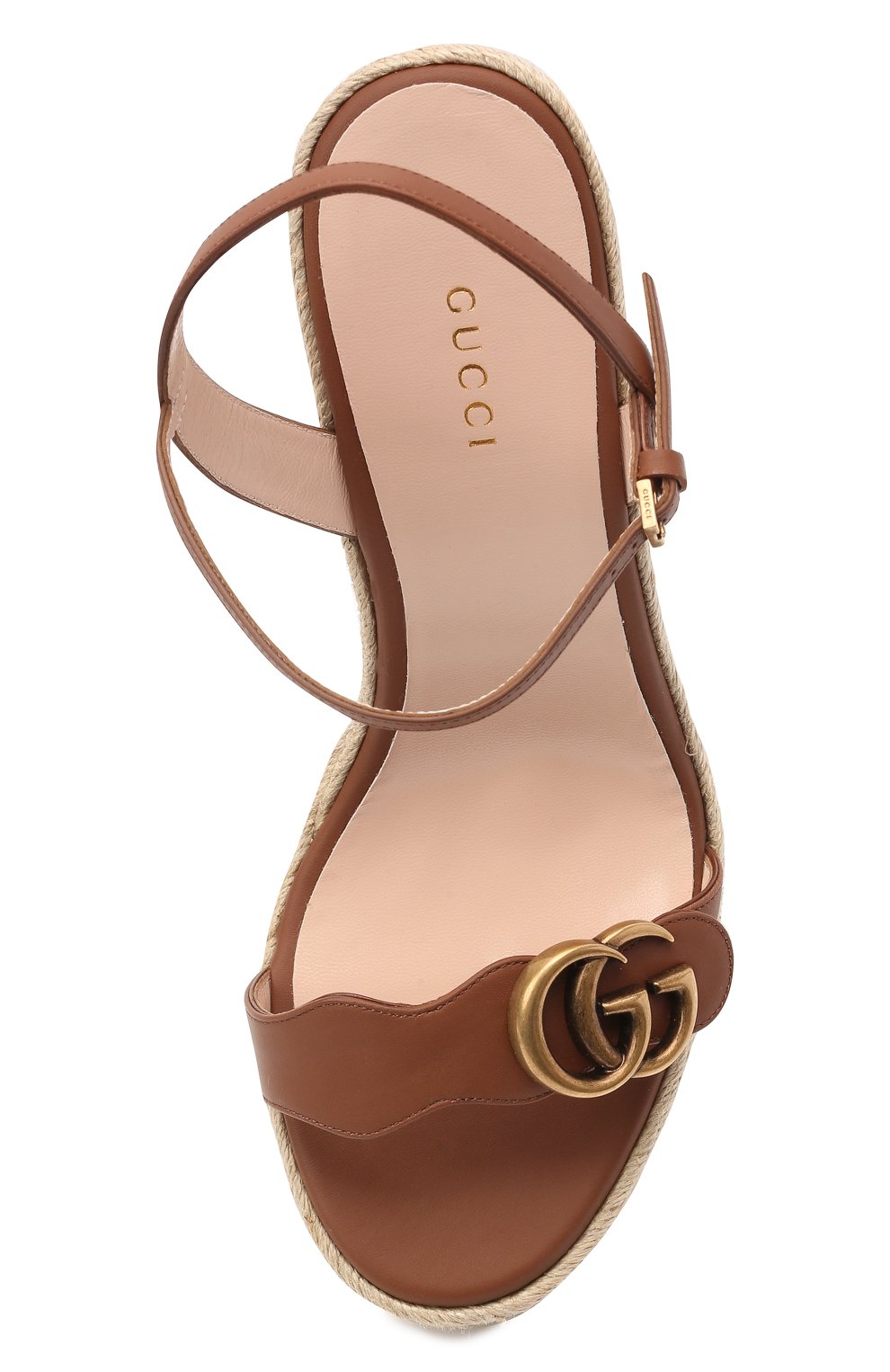 Кожаные босоножки GUCCI коричневого цвета по цене 62850 руб., арт. 646311/A3N00, фото 5 Кожаные босоножки GUCCI, арт. 646311/A3N00, фото 5