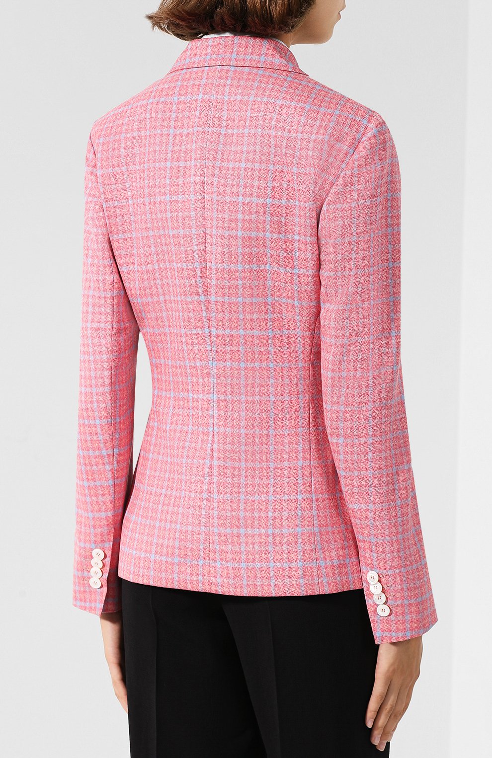 Приталенный кашемировый жакет в клетку KITON розового цвета по цене 421500 руб., арт. D15510K06P0749003, фото 4 Приталенный кашемировый жакет в клетку KITON, арт. D15510K06P0749003, фото 4
