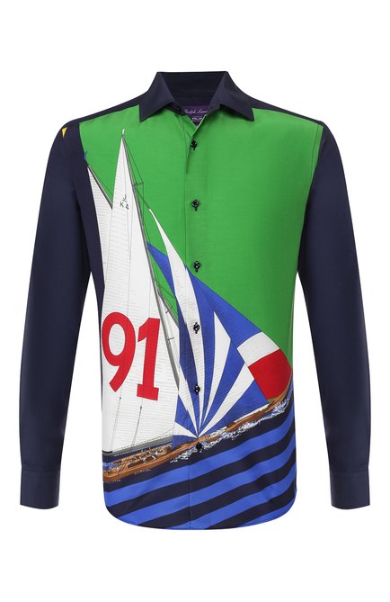 Мужская рубашка из смеси шелка и хлопка RALPH LAUREN, арт. 790741369
