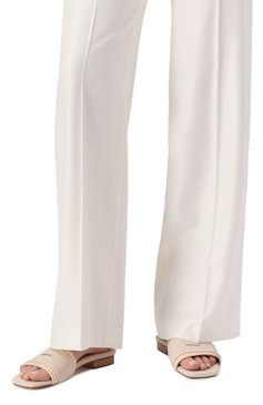 Женские кожаные шлепанцы KITON бежевого цвета, арт. D59814N0117903 | Фото 3 (Каблук высота: Низкий; Материал внешний: Натуральная кожа; Подошва: Плоская; Материал внутренний: Натуральная кожа)