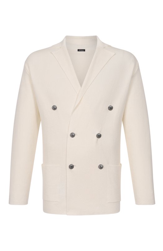 Пиджак изо льна и хлопка Kiton UMK0911 Кремовый UMK0911