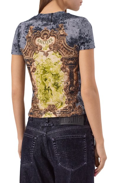 Хлопковая футболка JEAN PAUL GAULTIER разноцветного цвета по цене 37800 руб., арт. 25/04-W-T0301/J013P, фото 4 Хлопковая футболка JEAN PAUL GAULTIER, арт. 25/04-W-T0301/J013P, фото 4