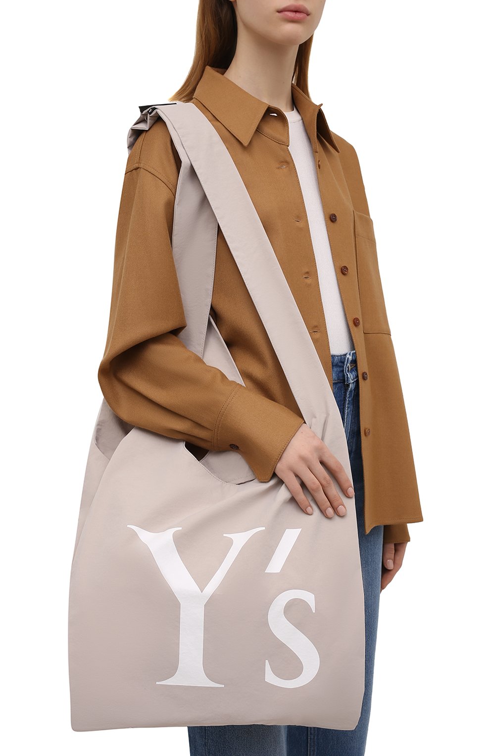 Сумка-шопер Y`S кремового цвета по цене 24200 руб., арт. YQ-I03-590, фото 2 Сумка-шопер Y`S, арт. YQ-I03-590, фото 2