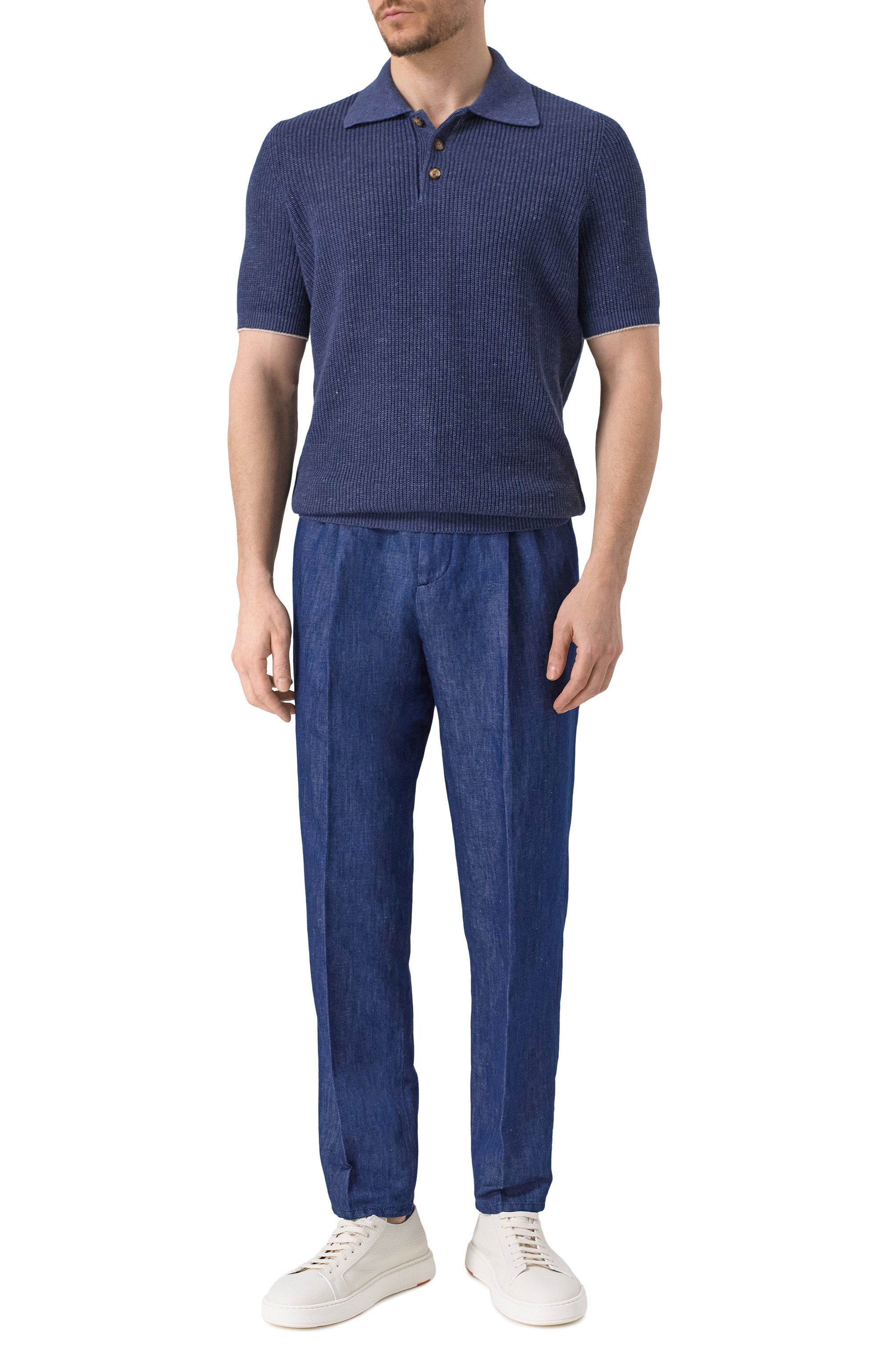 Поло изо льна и хлопка BRUNELLO CUCINELLI, арт. M2L707715, фото 2