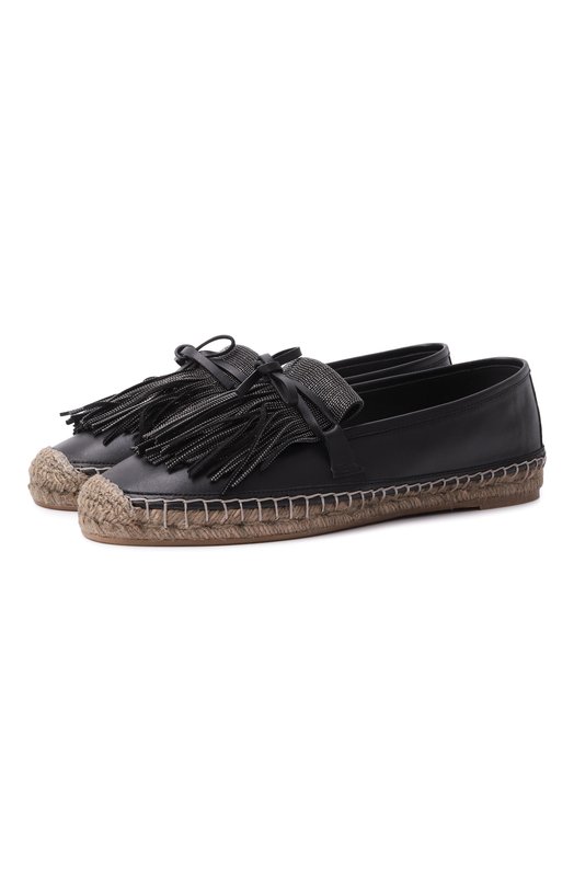 Кожаные эспадрильи Brunello Cucinelli MZSKG2884 Чёрный MZSKG2884