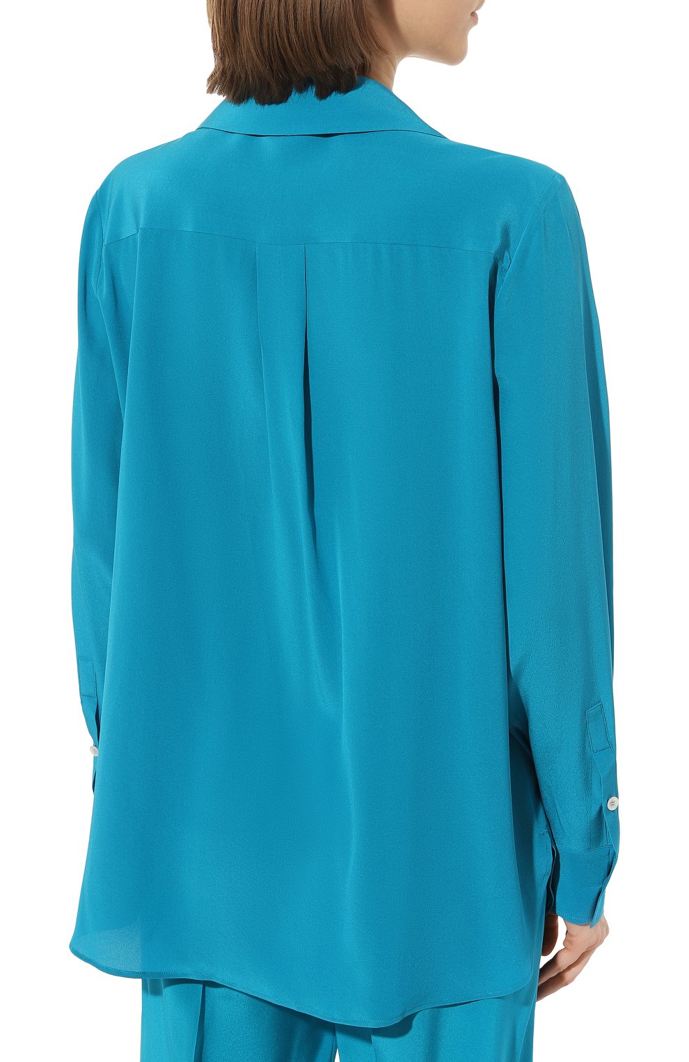Шелковая рубашка KITON бирюзового цвета по цене 99500 руб., арт. D55410K0597A, фото 4 Шелковая рубашка KITON, арт. D55410K0597A, фото 4