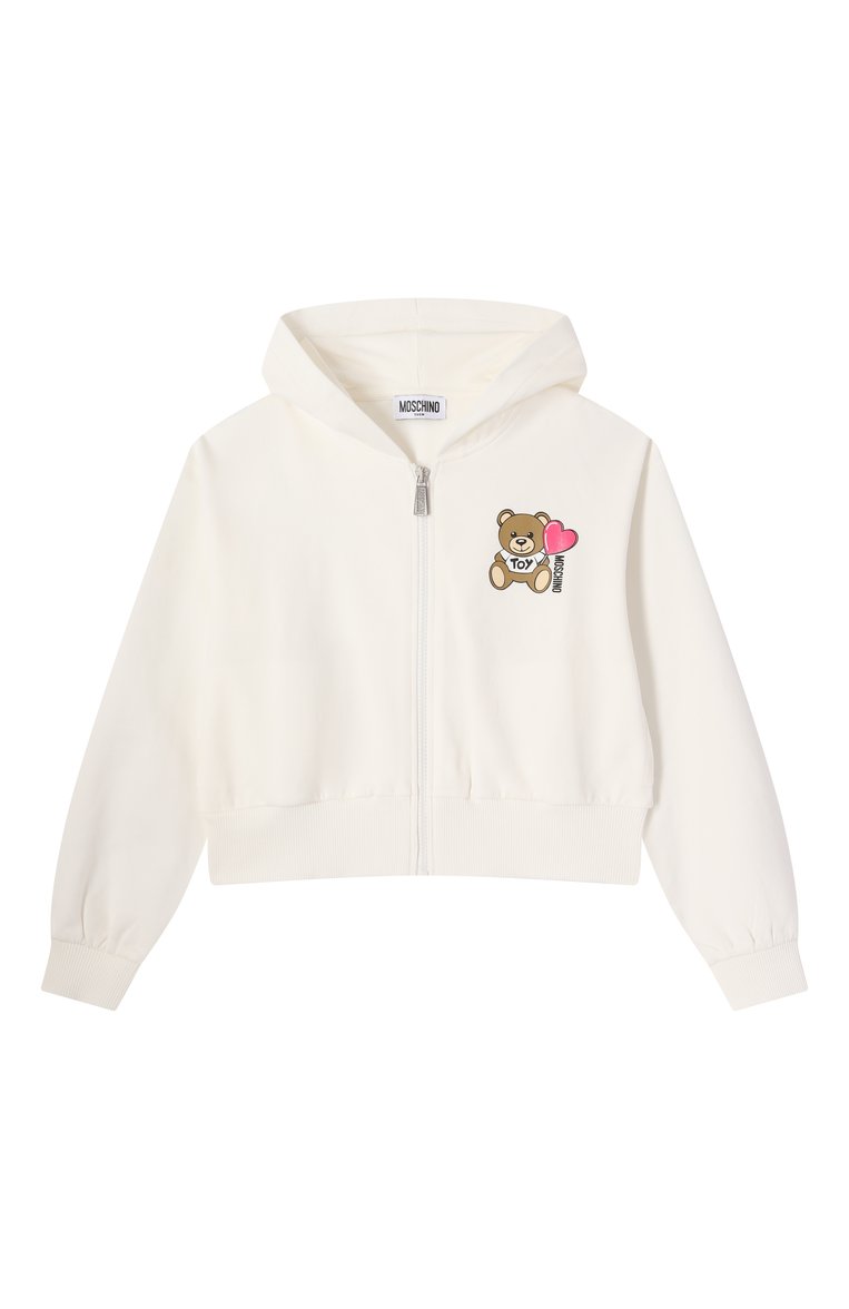 Детская комплект из толстовки и брюк MOSCHINO молочного цвета, арт. HDK033/LDA00/10-14 | Фото 2 (Рукава: Длинные; Материал внешний: Хлопок; Тематический товар: Teddy Bear; Девочки Кросс-КТ: Костюмы-спорт; Автоматизация ТО: Проставлено; Автоматизация состава: Проставлено; Ростовка одежда: 10 - 11 лет | 140 - 146см, 12 лет | 152 см, 16 лет | 164 см)