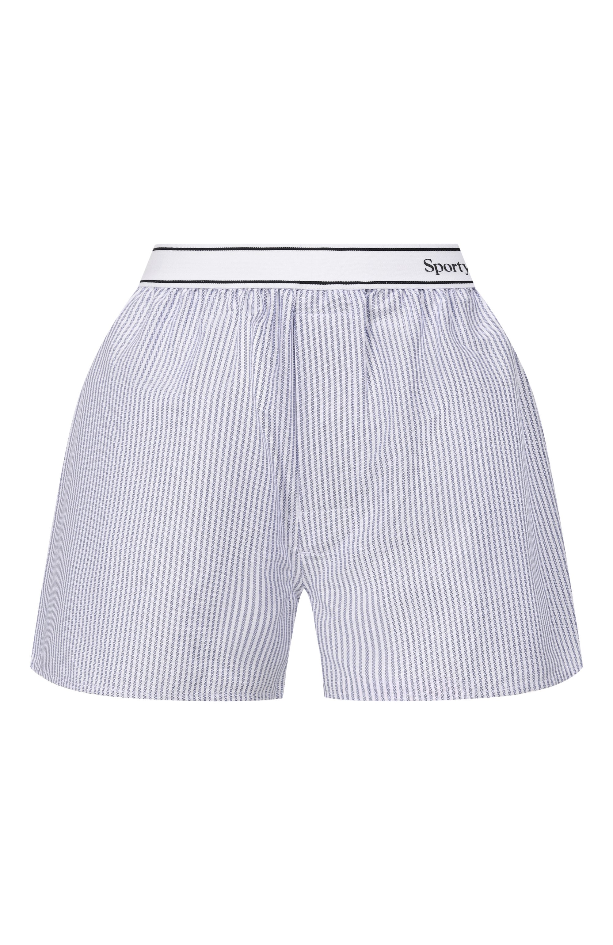 Хлопковые шорты SPORTY AND RICH голубого цвета по цене 16450 руб., арт. SH01562300ST09, фото 1 Хлопковые шорты SPORTY AND RICH, арт. SH01562300ST09, фото 1