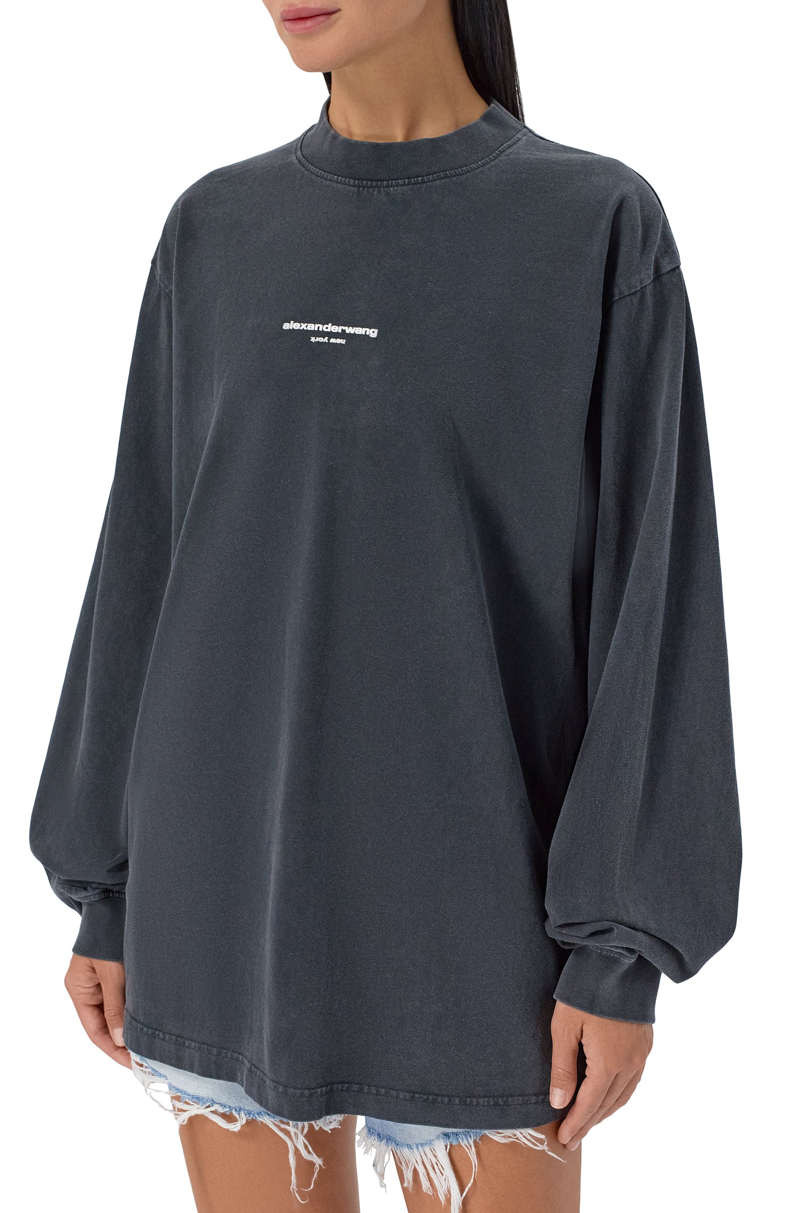 Хлопковый лонгслив ALEXANDER WANG черного цвета по цене 33100 руб., арт. UCC3261908, фото 3 Хлопковый лонгслив ALEXANDER WANG, арт. UCC3261908, фото 3
