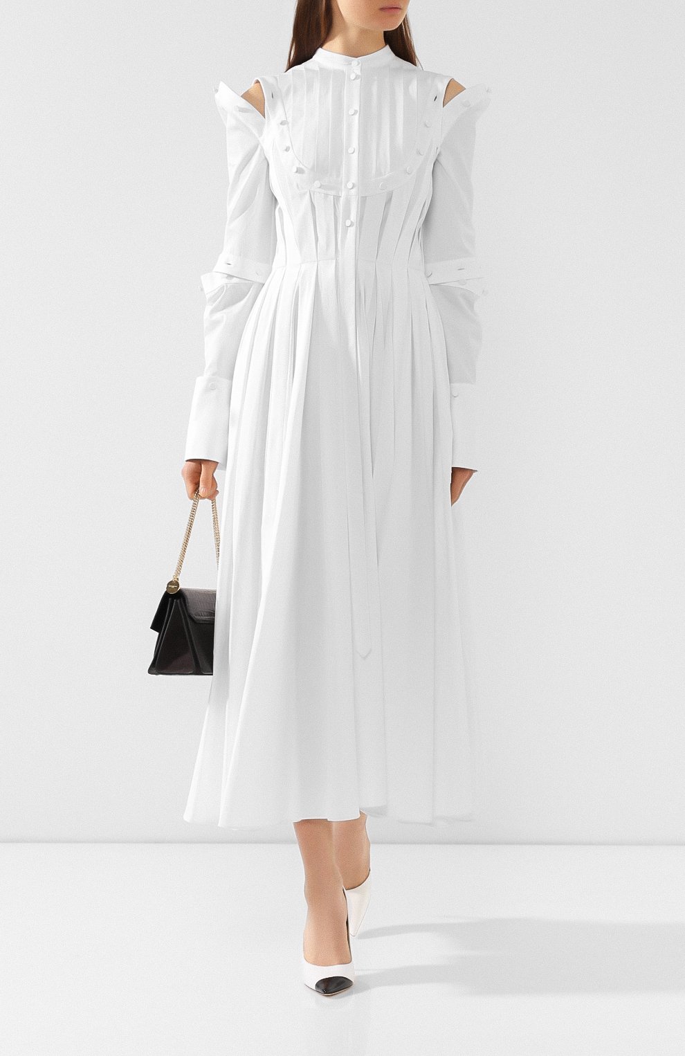 Хлопковое платье ALEXANDER MCQUEEN белого цвета по цене 419500 руб., арт. 596429/QAAAD, фото 2 Хлопковое платье ALEXANDER MCQUEEN, арт. 596429/QAAAD, фото 2