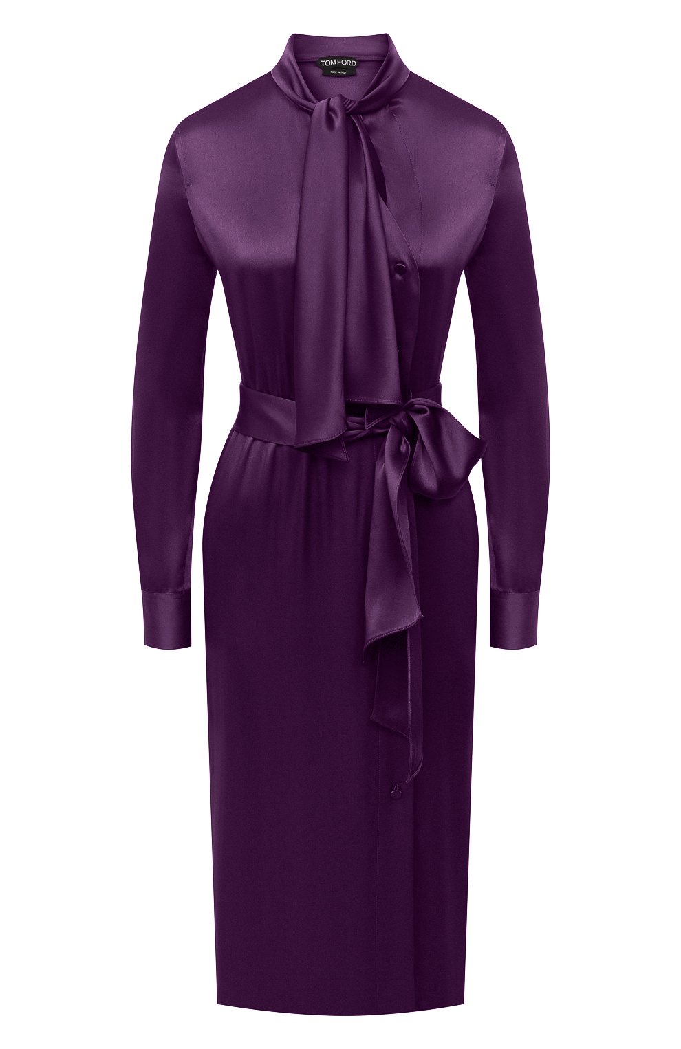 Атласное платье TOM FORD сиреневого цвета по цене 313500 руб., арт. AB2868-FAX727, фото 1 Атласное платье TOM FORD, арт. AB2868-FAX727, фото 1