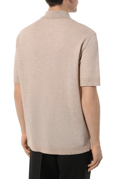 Поло из хлопка и льна ZEGNA, арт. UD372A7/D727, фото 4