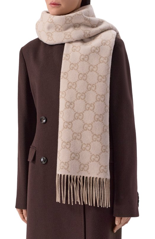 Кашемировый шарф Gucci 812317/3GAC0 Бежевый  812317/3GAC0 Фото 2