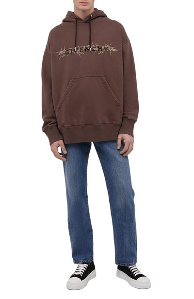 Хлопковое худи GIVENCHY коричневого цвета по цене 135500 руб., арт. BMJ0D53Y69, фото 2 Хлопковое худи GIVENCHY, арт. BMJ0D53Y69, фото 2