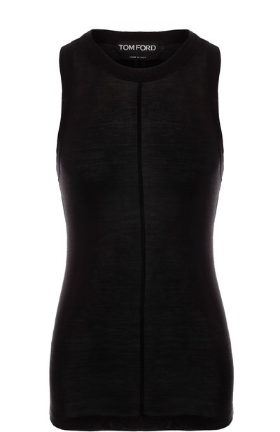 Женский приталенный шелковый топ с круглым вырезом TOM FORD, арт. 118TSJ199-FAX290