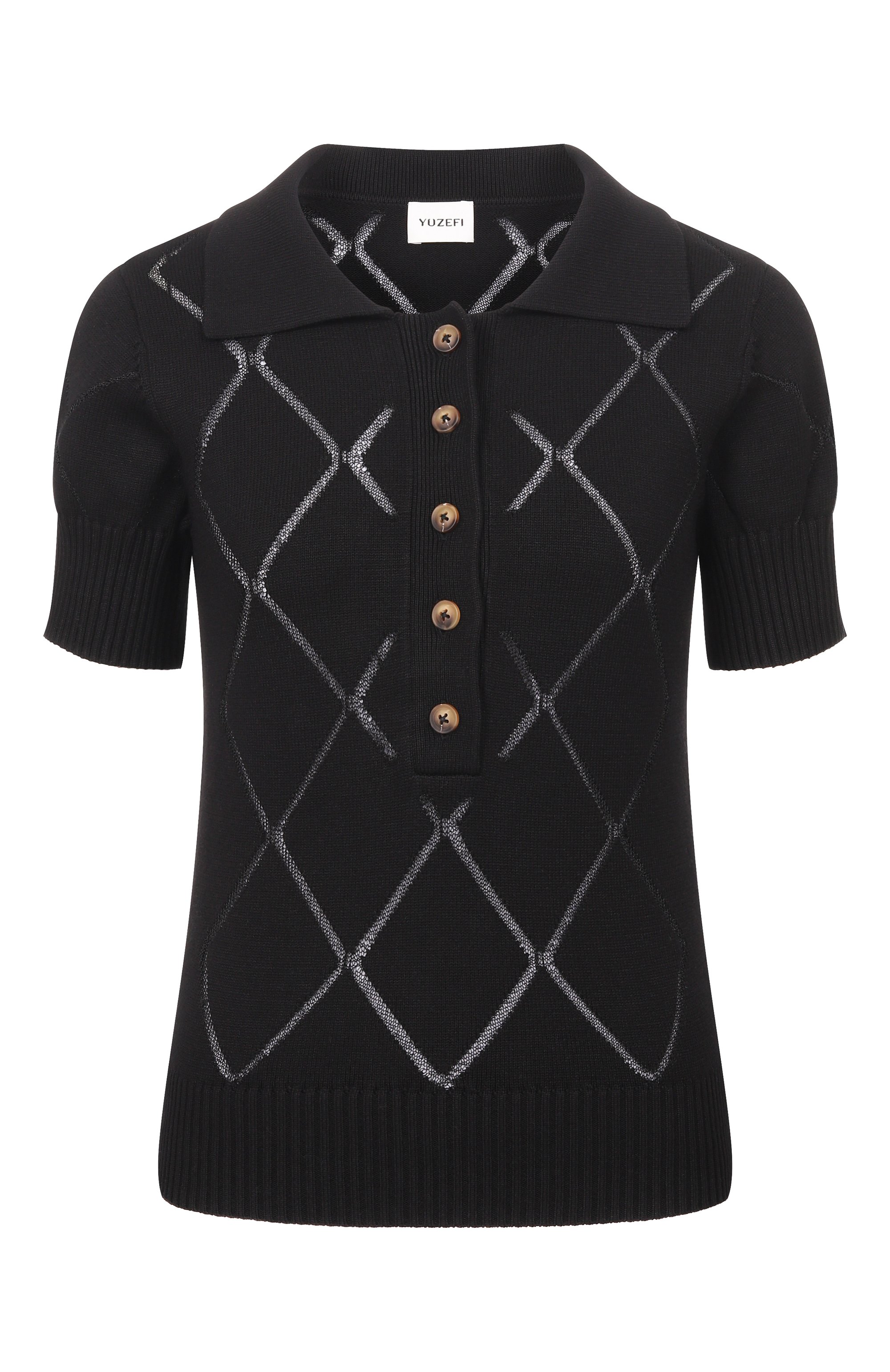 Поло из  вискозы YUZEFI, арт. ELI0RA-FITTED P0INTELLE P0L0 T0P/KNIT, фото 1