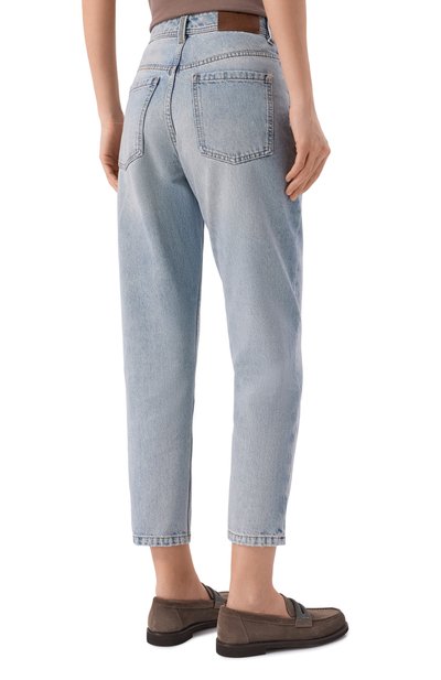 Джинсы baggy tapered BRUNELLO CUCINELLI голубого цвета по цене 133000 руб., арт. MA095P5319, фото 4 Джинсы baggy tapered BRUNELLO CUCINELLI, арт. MA095P5319, фото 4