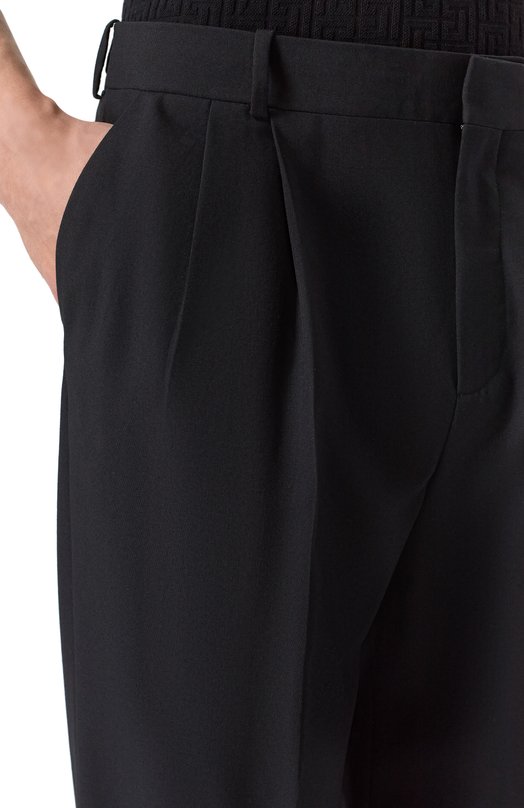 Шерстяные брюки Balmain GH1P0130/WD49 Чёрный  GH1P0130/WD49 Фото 5