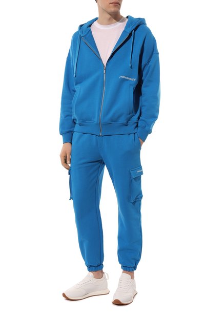 Хлопковые джоггеры HINNOMINATE синего цвета по цене 17500 руб., арт. HUS3/HNM188, фото 2 Хлопковые джоггеры HINNOMINATE, арт. HUS3/HNM188, фото 2