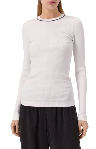 Хлопковый лонгслив BRUNELLO CUCINELLI, арт. MG902FP300, фото 3