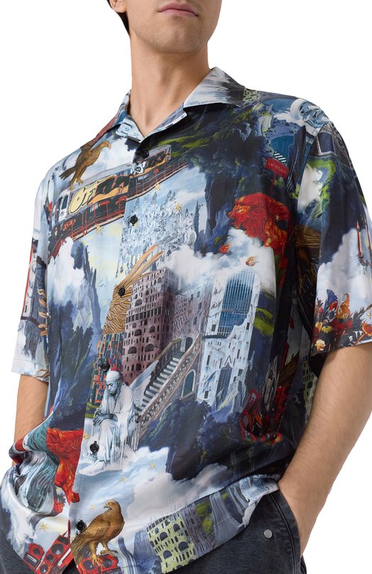 Рубашка из вискозы Off-White 0MGG01FF25FAB006 Разноцветный  0MGG01FF25FAB006 Фото 5