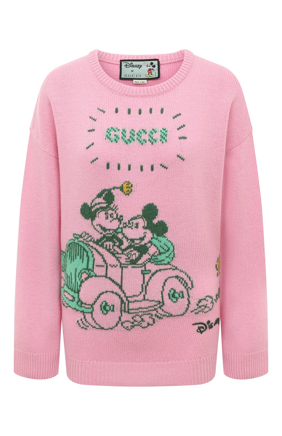 Шерстяной свитер disney x gucci GUCCI розового цвета по цене 187200 руб., арт. 606201 XKA7O, фото 1 Шерстяной свитер disney x gucci GUCCI, арт. 606201 XKA7O, фото 1