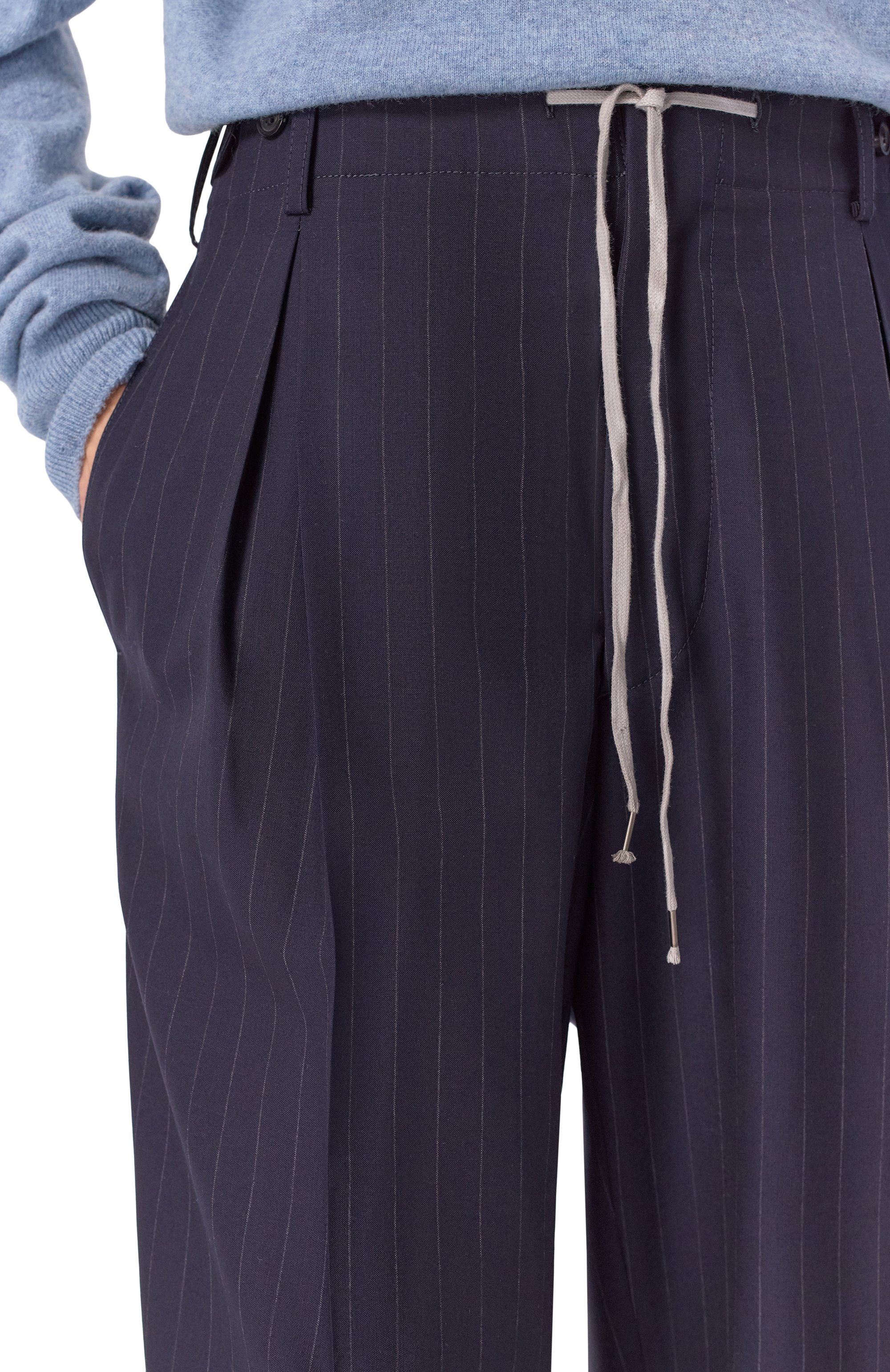 Шерстяные брюки MAISON MARGIELA синего цвета по цене 199000 руб., арт. S29KA0395/M35581, фото 5 Шерстяные брюки MAISON MARGIELA, арт. S29KA0395/M35581, фото 5